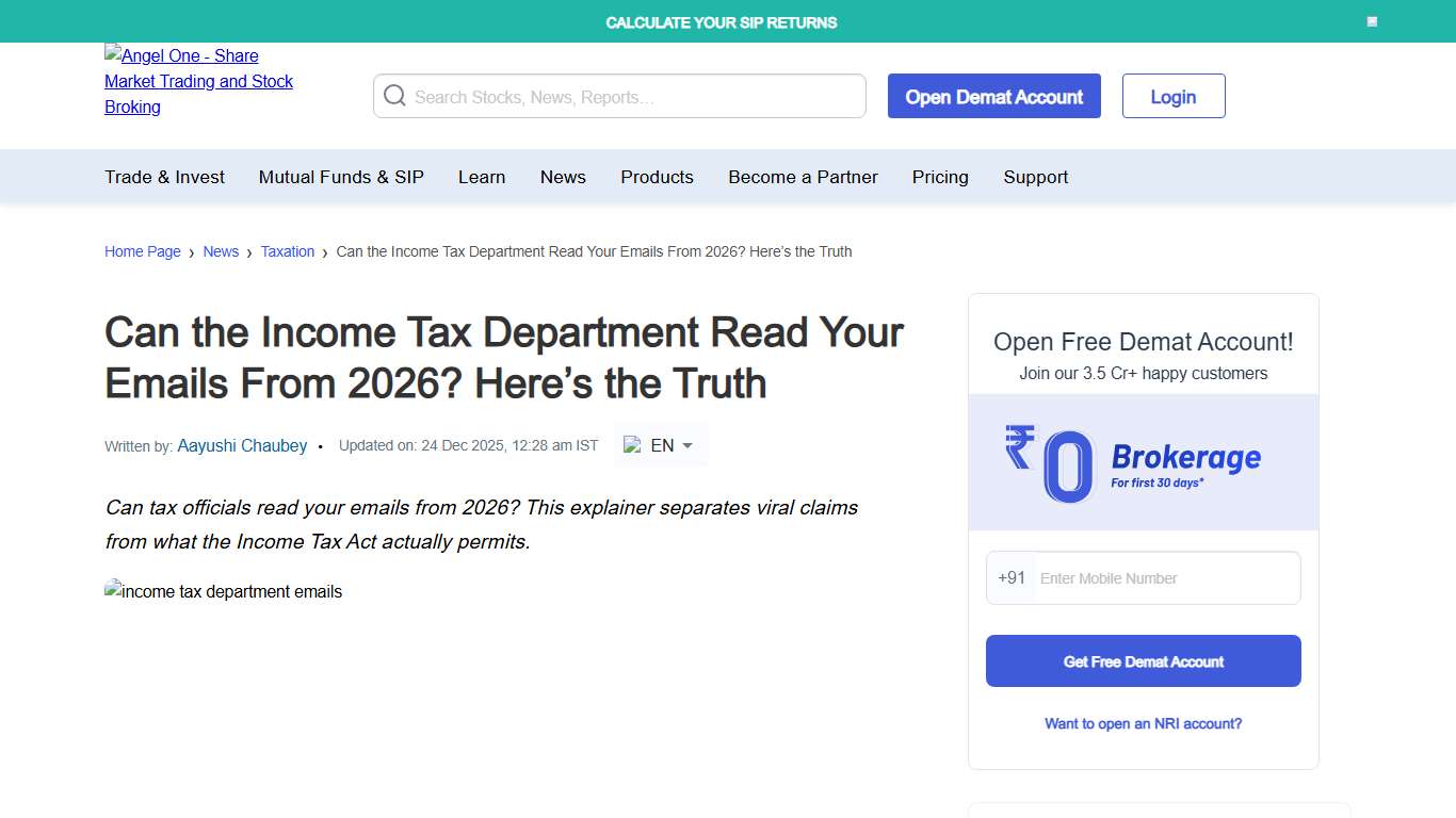 Can the Income Tax Department Read Your Emails From 2026? Here’s the Truth